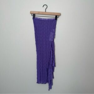 Purple Ruffle Asymmetrical Skirt‎